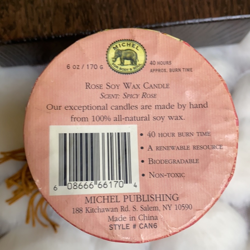 Michel Rose Soy Wax Candle. - Picture 2 of 2